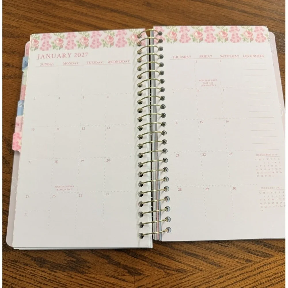 LoveShackFancy x Target Weekly Monthly Student School Planner Floral Ditsy Pink